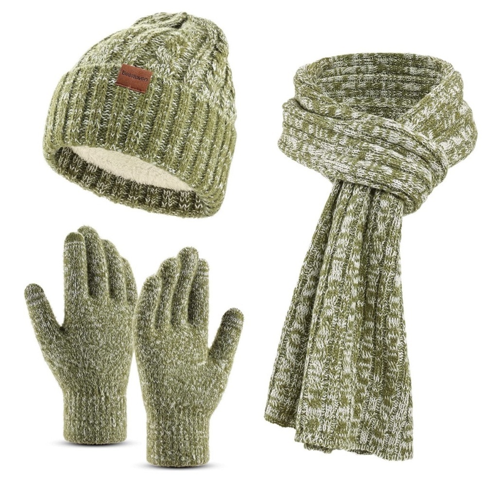 Cozy Knit Scarf, Hat, and Gloves Set - Picture 2 of 3